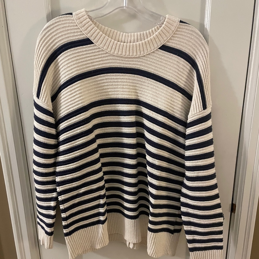 Madewell Cream/Navy Striped Sweater, Small